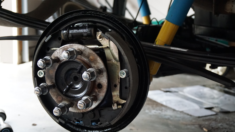 New drum shoes and hardware installed.